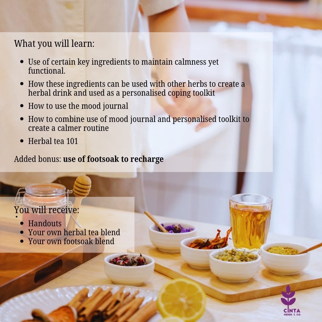 Herbal Infusion for the Soul past workshop learning outcomes